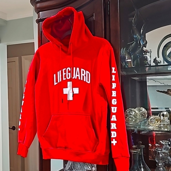 Mengo G.O.S Lifeguard red hoodie size medium ♥️ - Picture 1 of 9